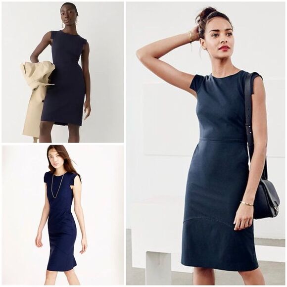 J. Crew Resume Dress in Italian Stretch Wool in Navy - Picture 11 of 11